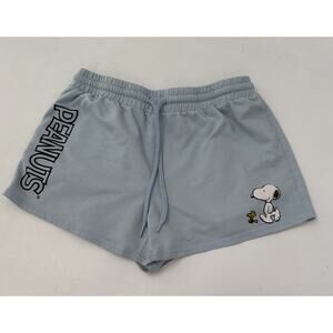 Peanuts Sweat Shorts Womens Medium Cream Elastic Waist Drawstring Comfort Snoopy